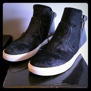 Womens Kenneth Cole calf fur sneakers